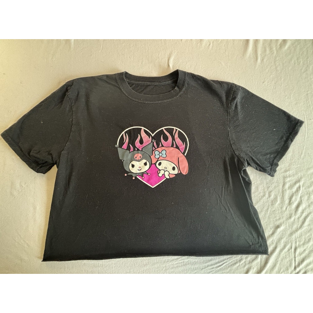 Kuromi My Melody Sanrio Graphic T-Shirt Black Bioworld 2022‎ Size L